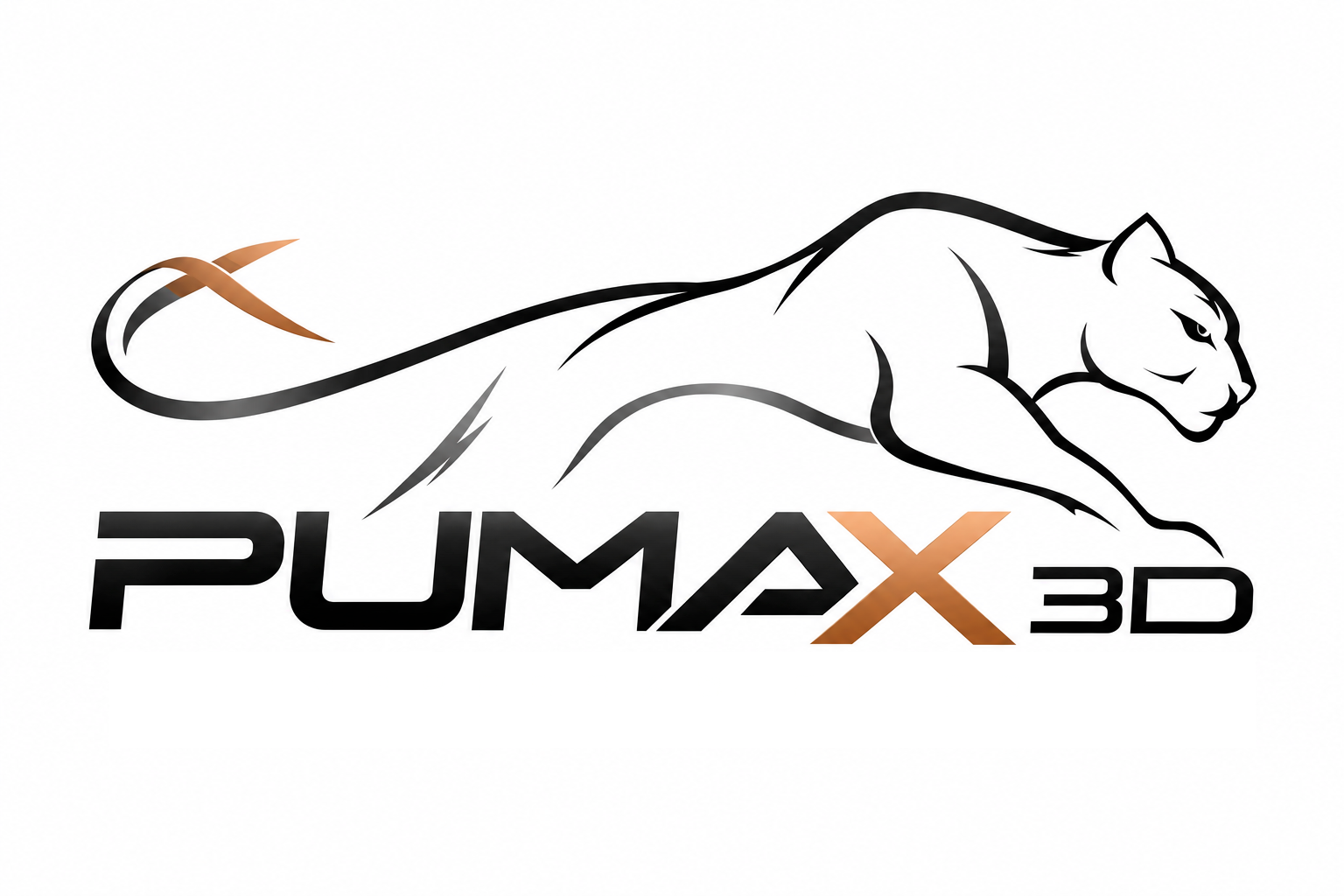 Pumax 3D: puma com X bronze no rabo